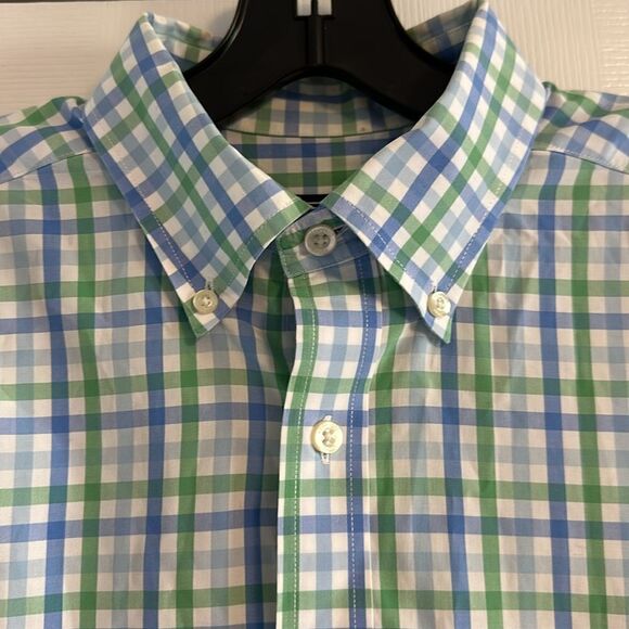Vineyard Vines Men’s Slim Fit Whale Shirt in Blue & Green Checks, Size L - Picture 3 of 7